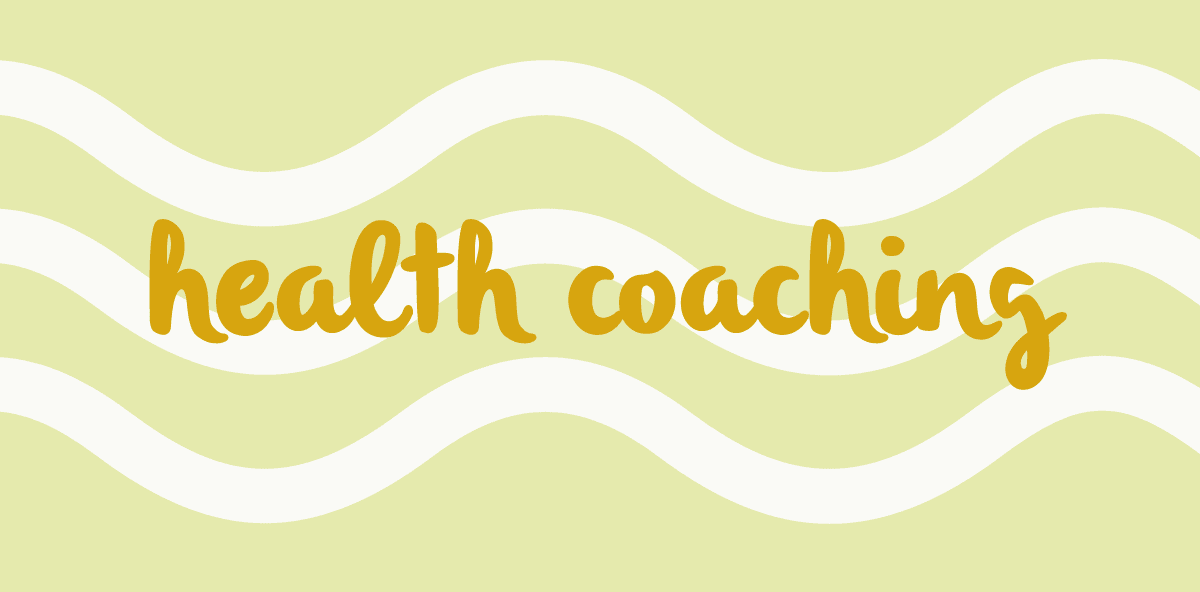 Image that contains the text: health coaching on a background