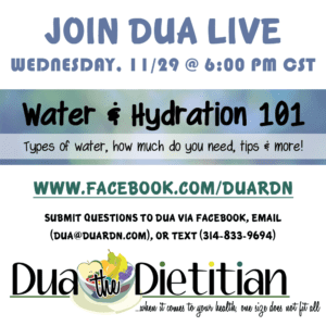 Flyer for Water & Hydration Webinar
